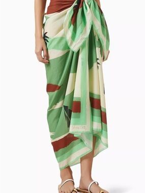 Johanna Ortiz Sailing Landscapes Green Cotton Pareo NWT OS